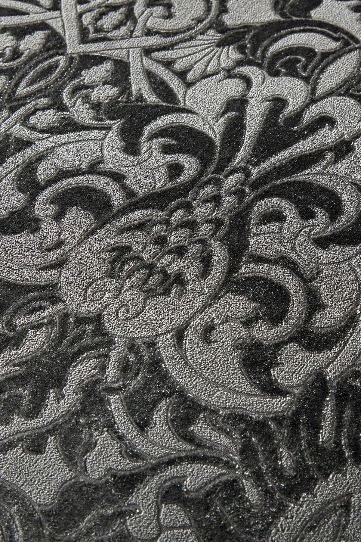 Laurence Llewelyn-Bowen 'Firenza' Damask Velvet Duvet Cover Set in Dark Grey 4