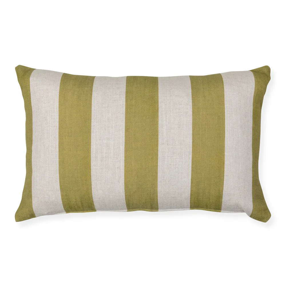 Heal's Cabana Stripe Cushion Olive 55 x 35cm