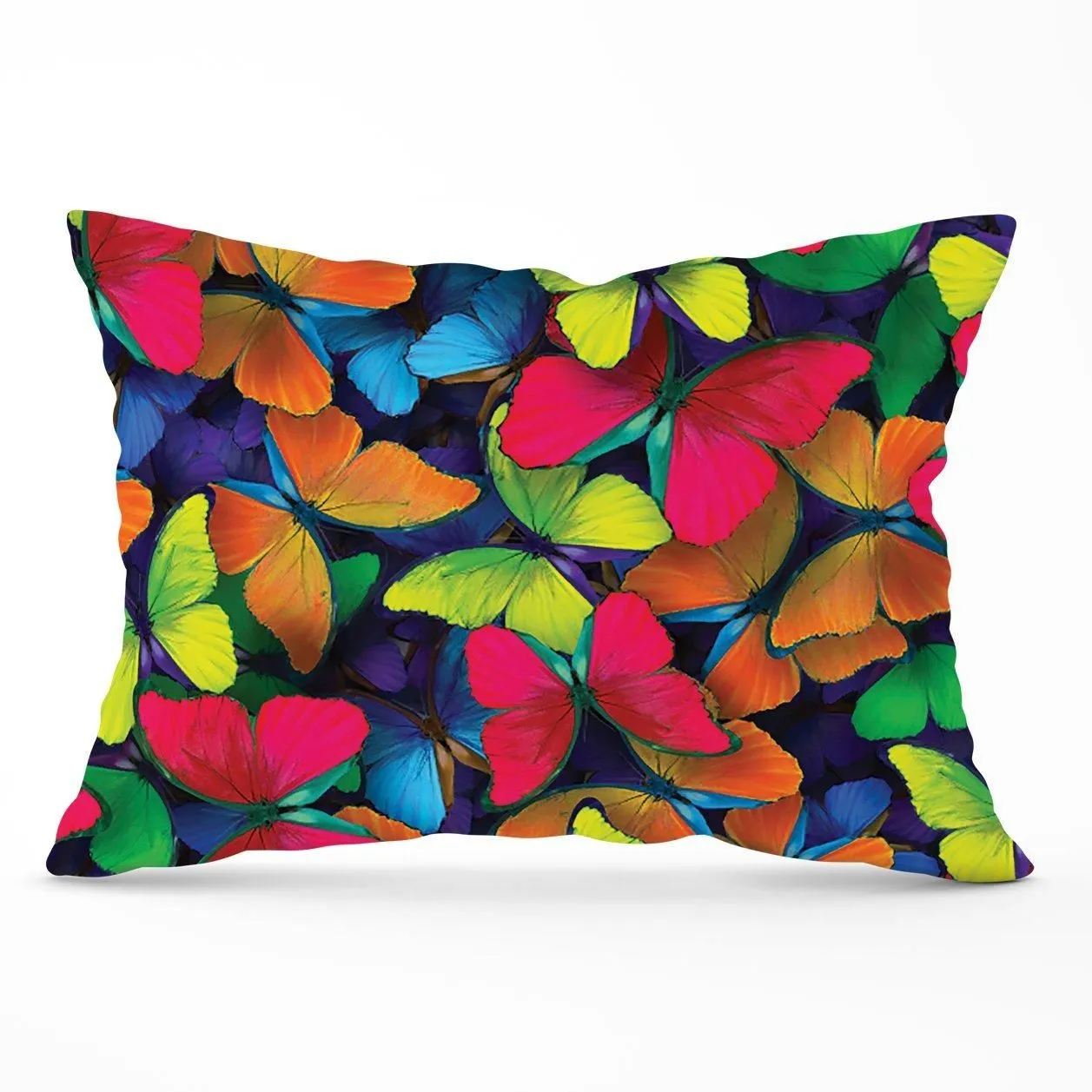 Warren Reed - Designer Rainbow Butterflies Cushions in Red