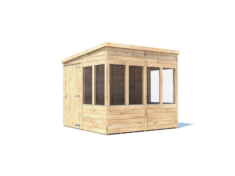 Dunster House Wooden Potting Shed Pent Roof W8' x D8' (W2.4 x D2.4m) Overlord Modular in Brown
