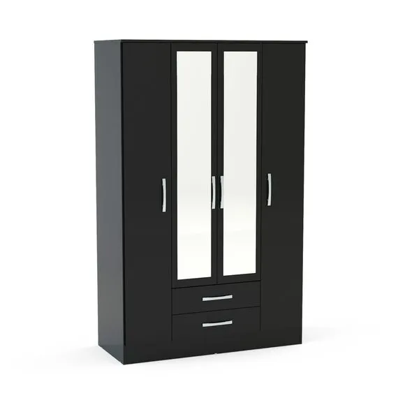 Lynx 4 Door Wardrobe, Mirrored 2