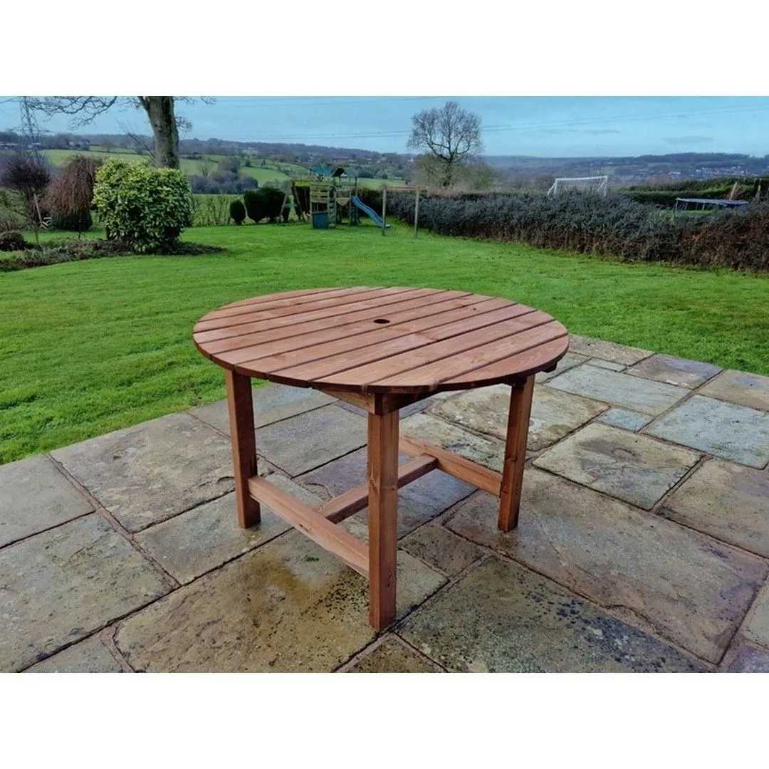 Churnet Valley Garden Furniture Ltd Valley Round Garden Dining Table - Timber - Minimal Assembly Required in Brown 3