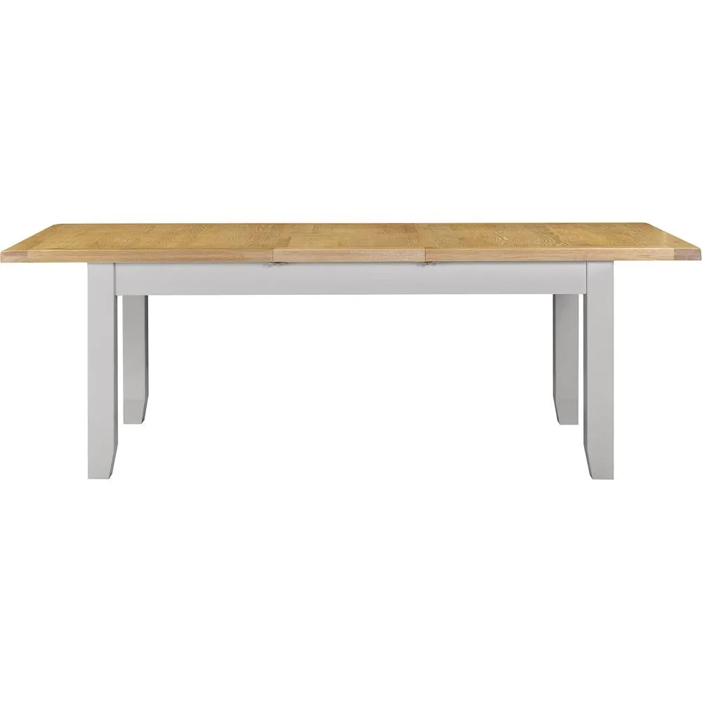 Seconique Windsor Pebble Grey Large Extending Dining Table (Part Assembled) in Light Grey 4