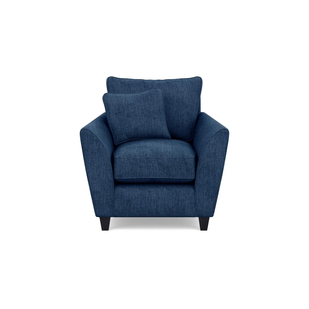 Heal's Torino Armchair In Broad Weave Lagoon Black Feet 1