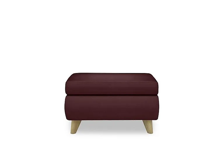 Malmo Leather Coffee Table Storage Footstool - BV Deep Red