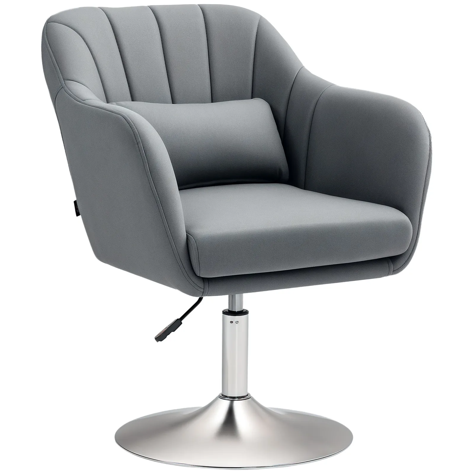 HOMCOM Stylish Retro Swivel Tub Chair Steel Frame Cushion Seat Dark Grey 2