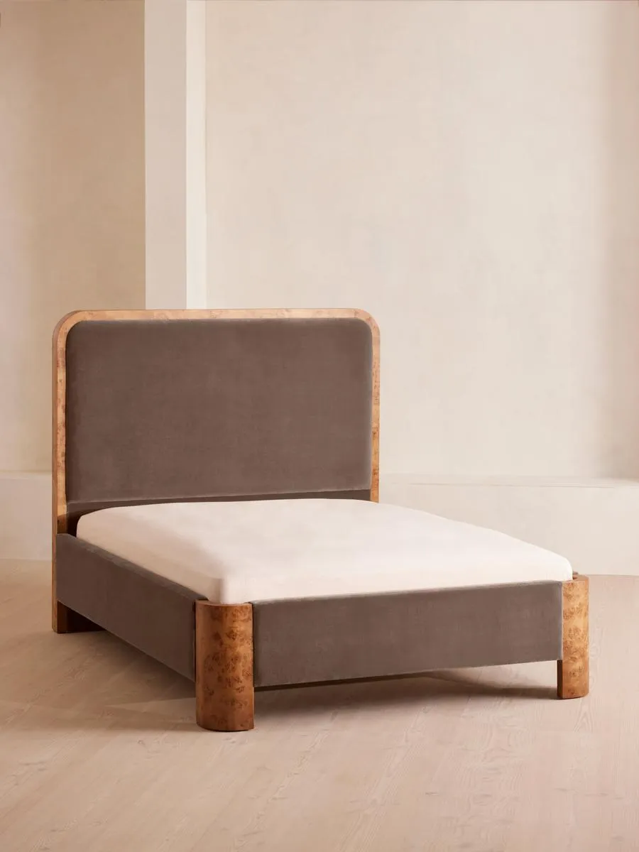 Tremont Bed, Super King, Velvet, Taupe