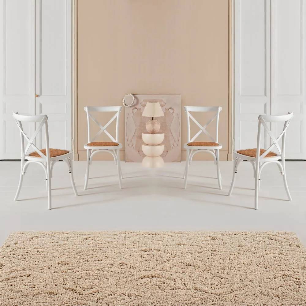sweeek Set of 4 vintage wooden bistro chairs in White