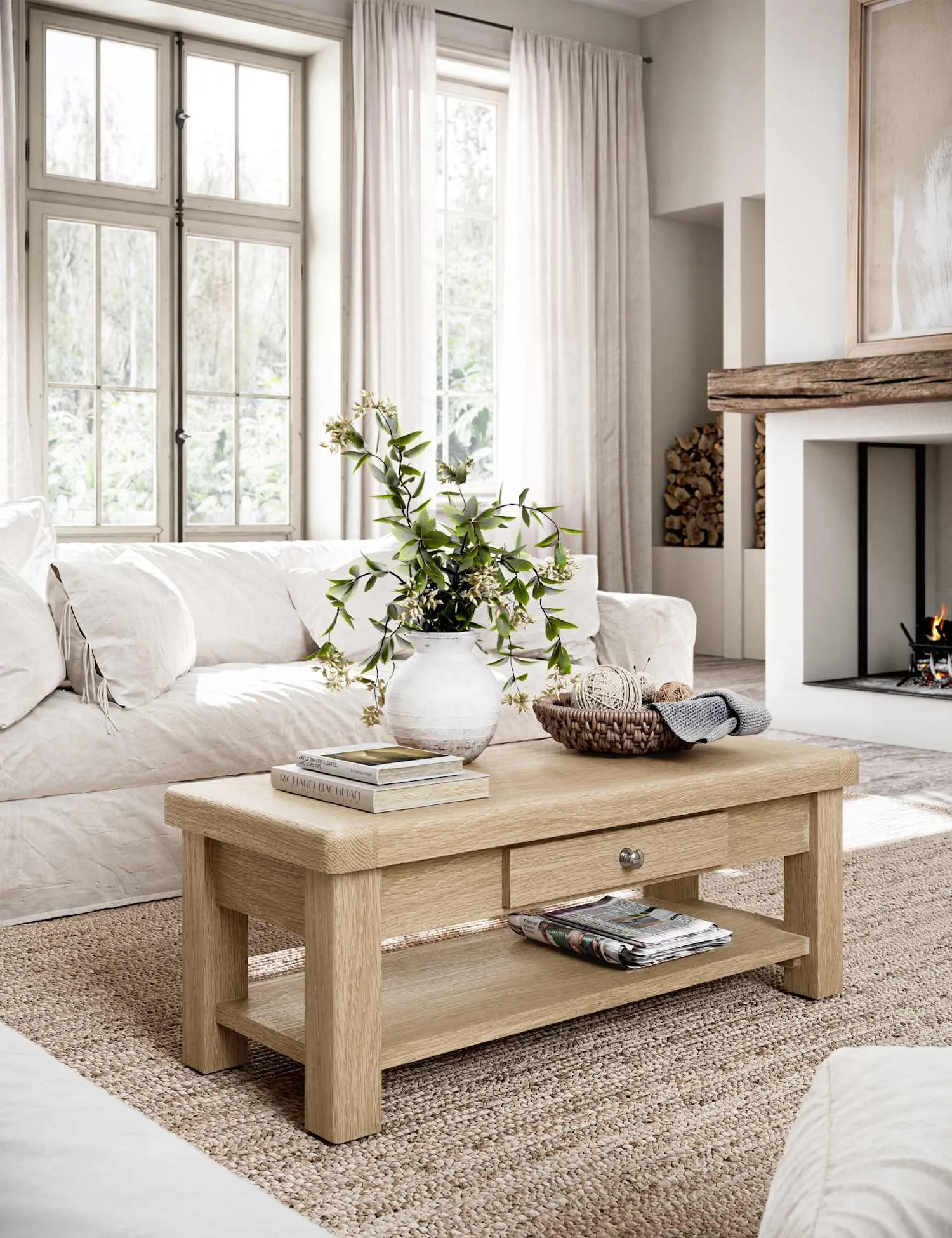 Corndell Normandy Oak Coffee Table Neutral