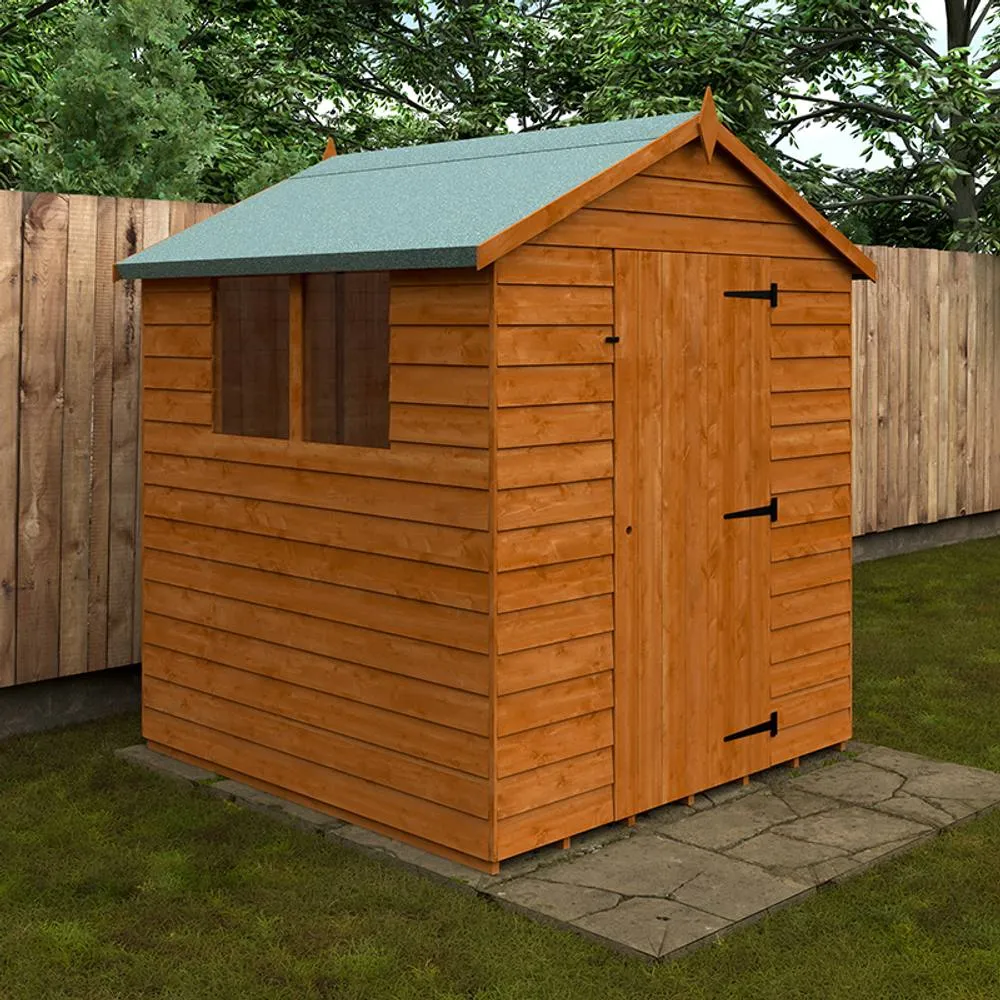 Buttercup Farm 6 x 6 Feet Budget Apex 9mm Shed - Solid Wood/Softwood/Pine in Burnt Orange 2