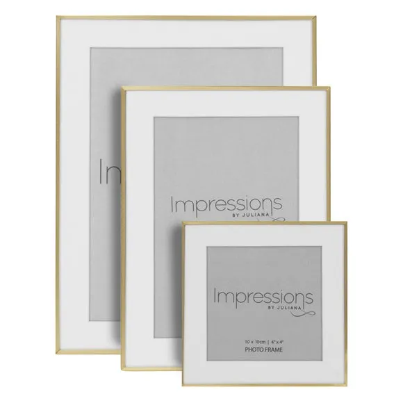 Impressions Brushed Brass Photo Frame 3
