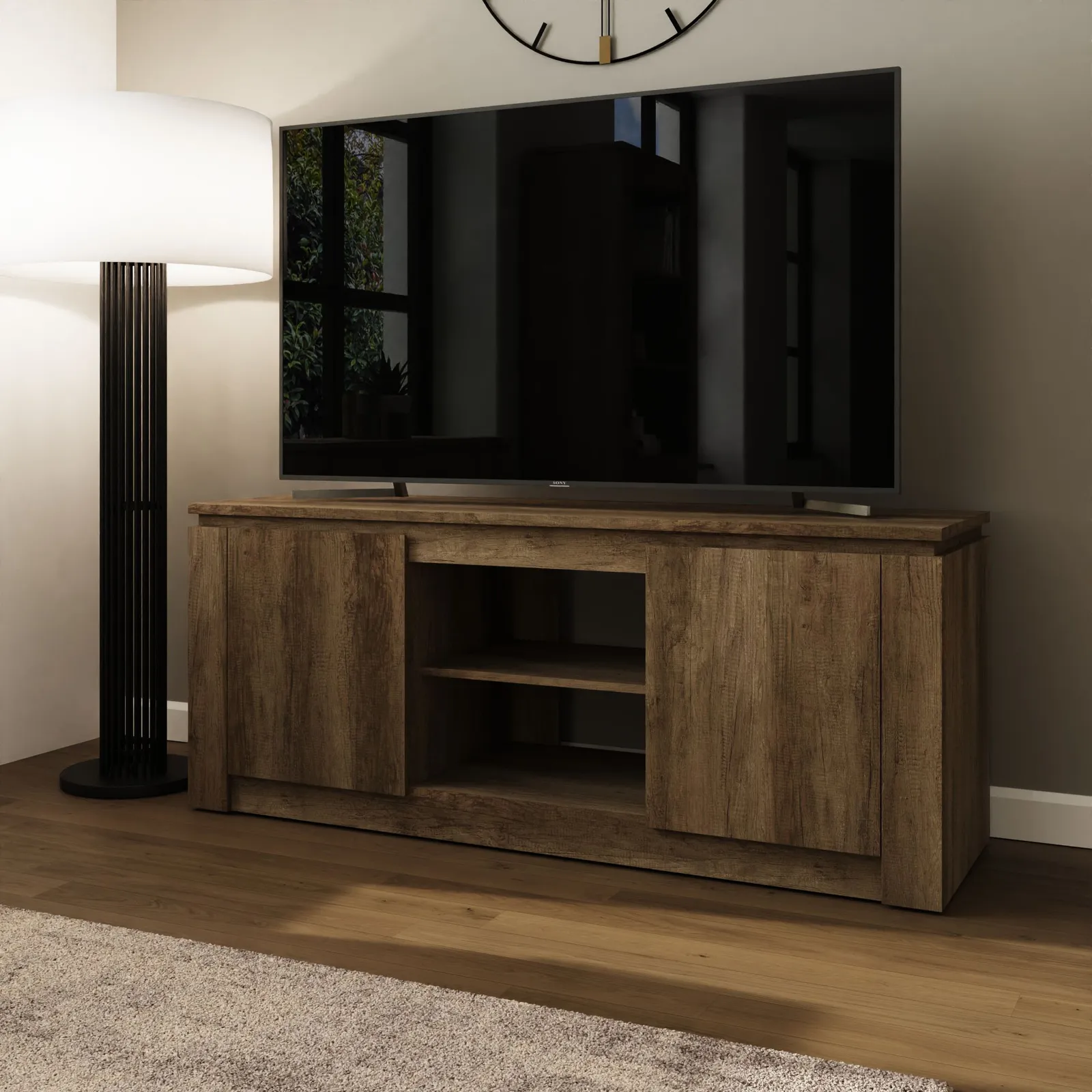 GFW Canyon Oak TV Unit in Light Oak 2