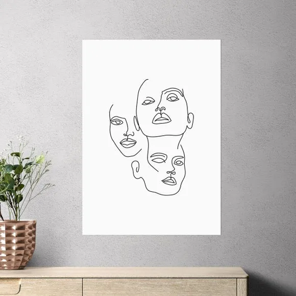 East End Prints Three Line Art Faces by Sundry Society 1