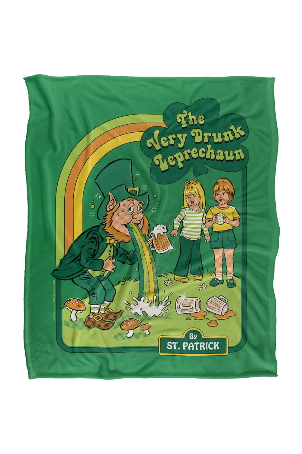 Steven Rhodes The Very Drunk Leprechaun Silky Super Soft Throw Blanket