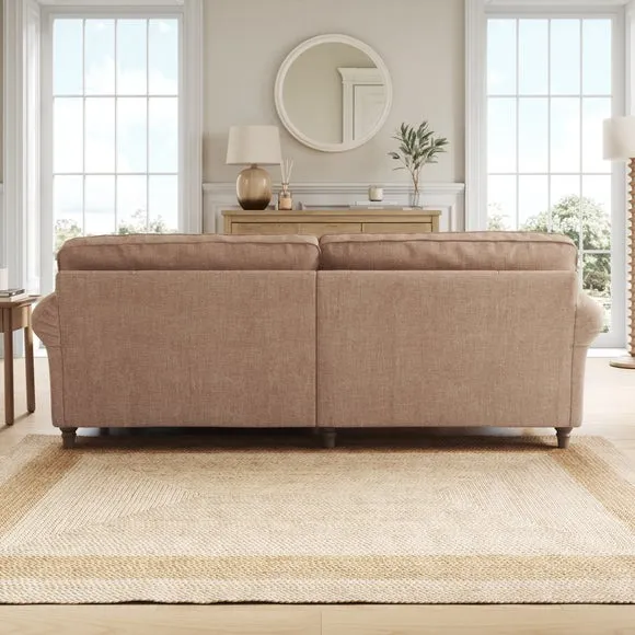Flori Tonal Plush Chenille Corner Chaise Sofa 3