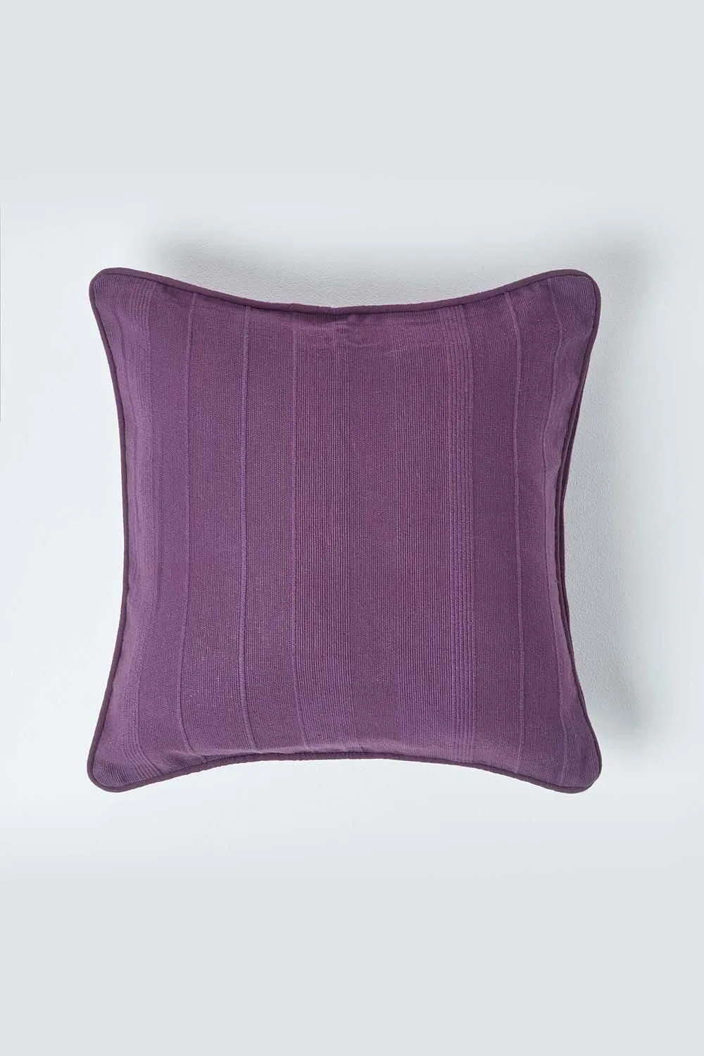 Homescapes Cotton Rajput Ribbed Cushion Cover in Purple 1