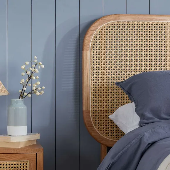 Elina Rattan Bed Frame, Oak 5