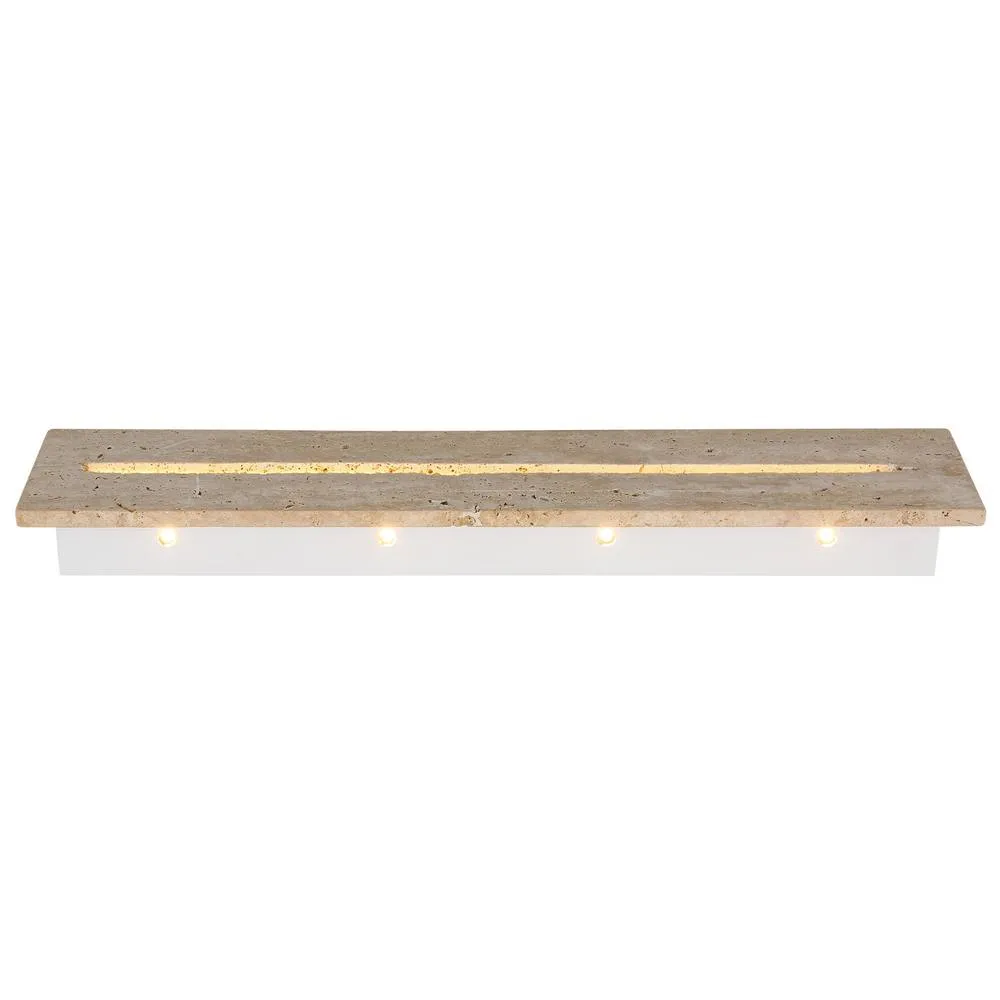 Netlighting Rojas Rectangle Integrated LED Flush Wall Lamp Matt White 3000K 4