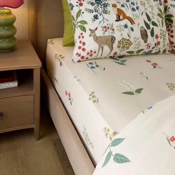 Woodland Wonders 100% Brushed Cotton Fitted Sheet 1