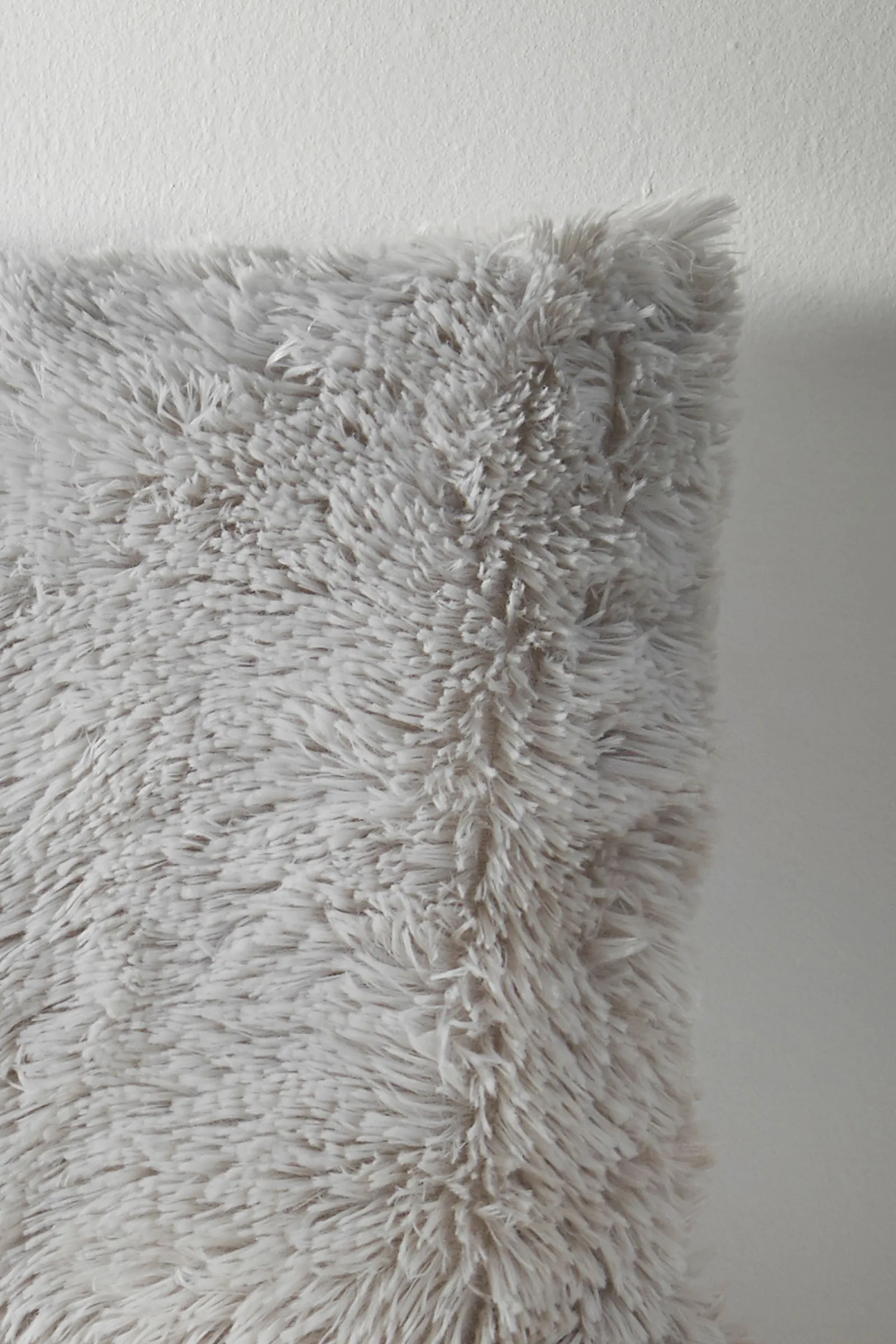 Catherine Lansfield 'Cuddly' Faux Fur Cushion in Silver 3