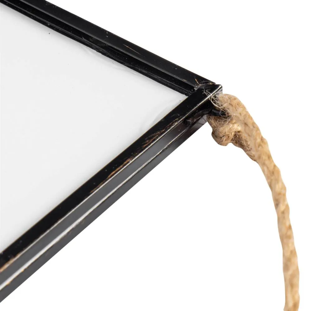 Nicola Spring Hanging Metal Photo Frame - 5" x 7" - Picture Frame Wall Mounted Frame with Rope in Black 4