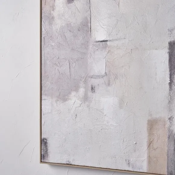 Natural & Grey Abstract Framed Canvas 2