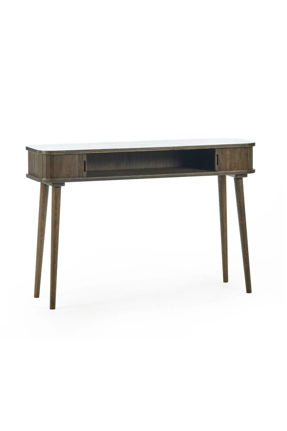 Julian Bowen Arya Console Table with Sliding Door Storage in Dark Brown 4