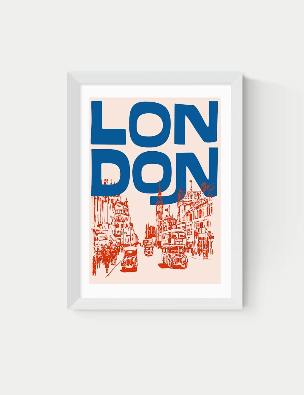 East End Prints London City Framed Art Print White
