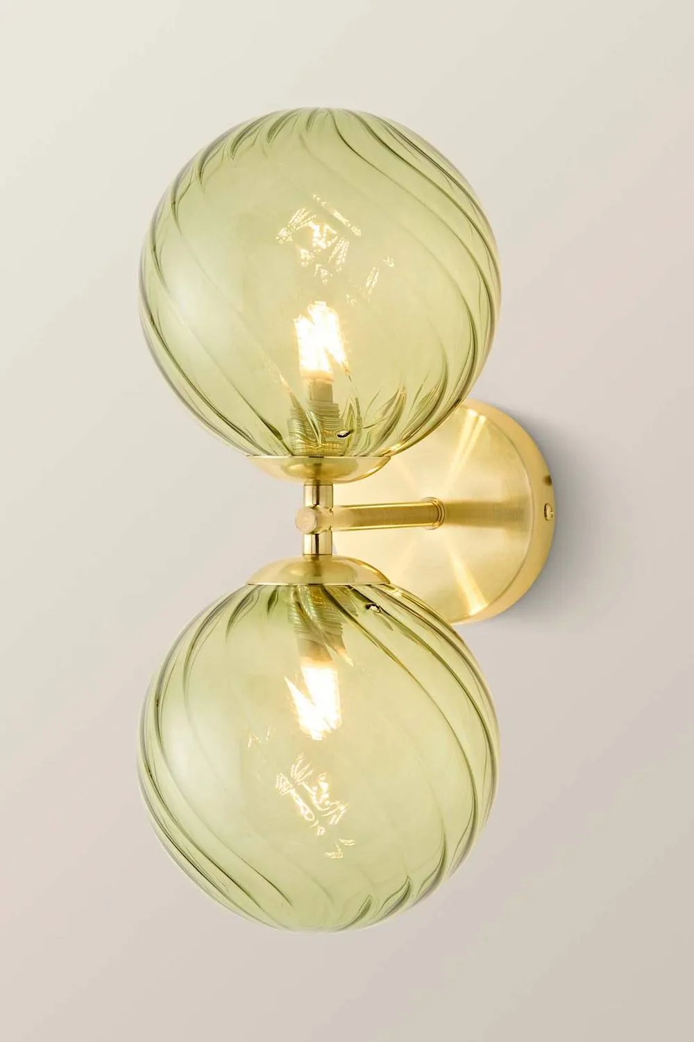ValueLights Sydney 2 Way Up Down Glass Swirl Shades Wall Light in Gold 3