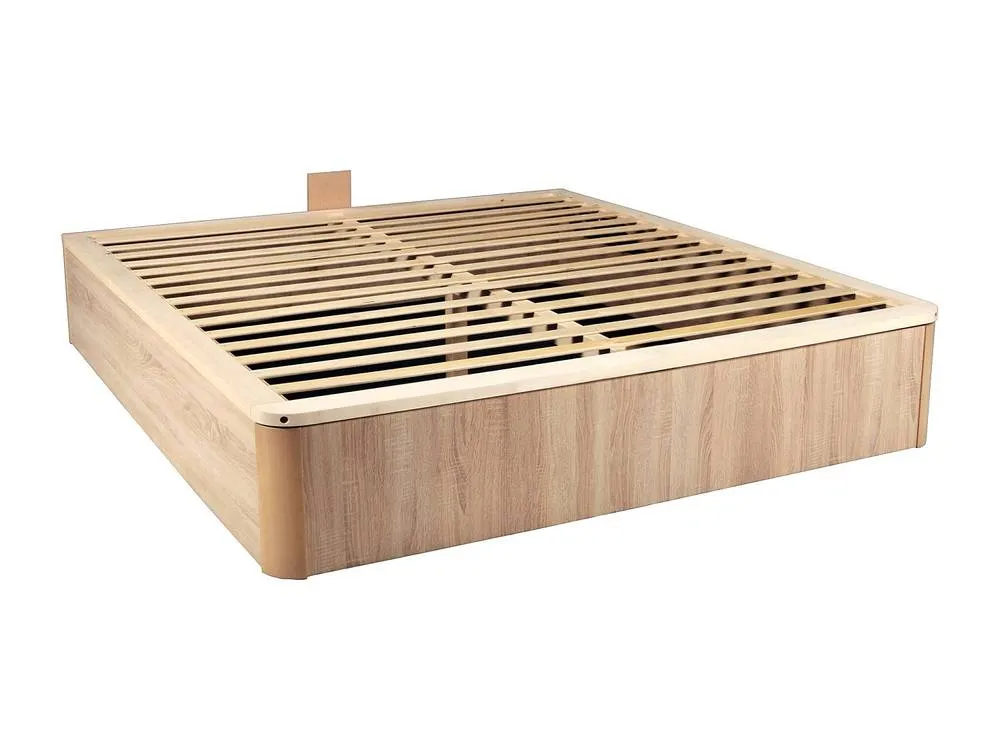 Vente-unique Ottoman Bed Base 140 X 190 Cm With Solid Wood - Light Natural - TALISO in Light Oak 5