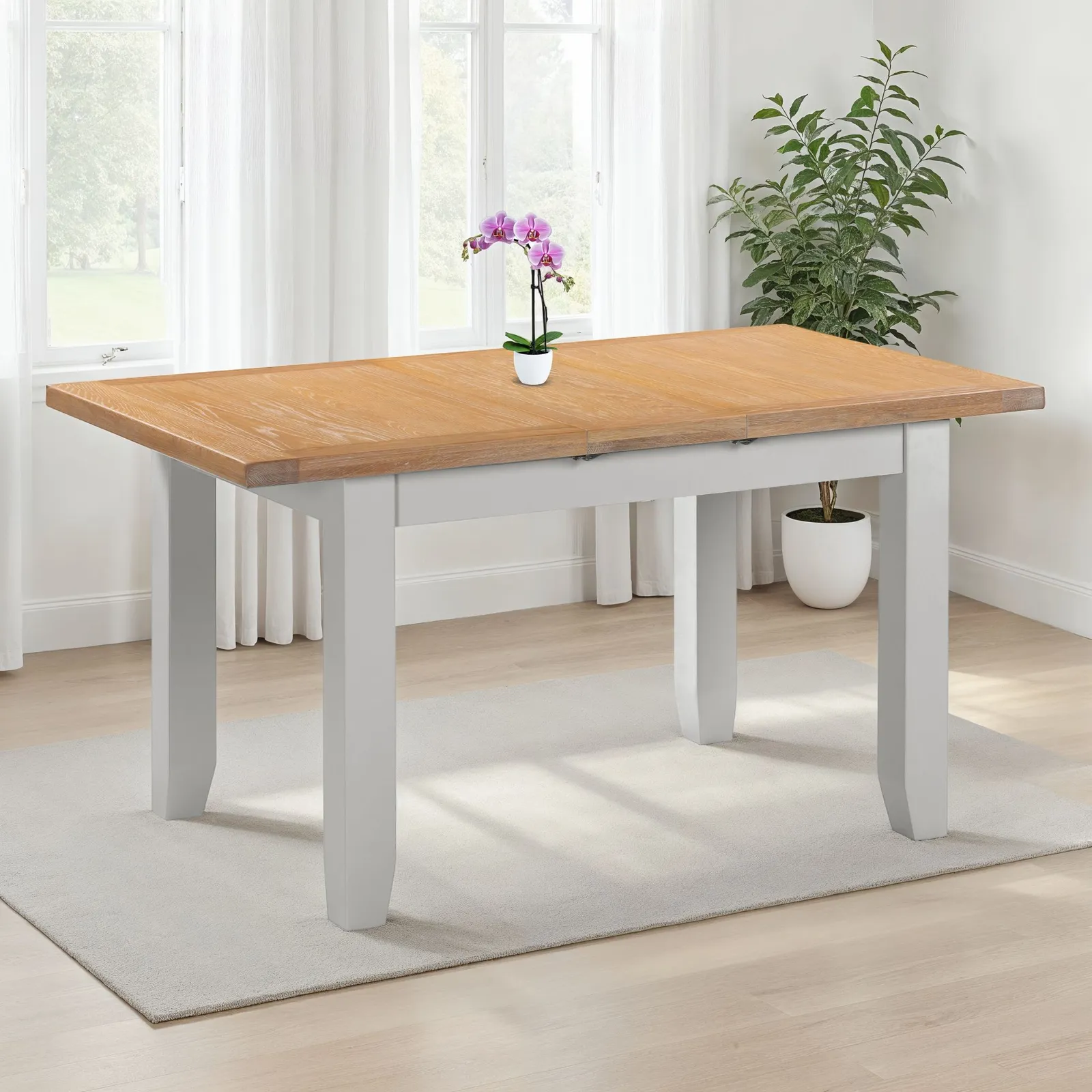 Seconique Windsor Extending Dining Table (Part Assembled) in Light Grey