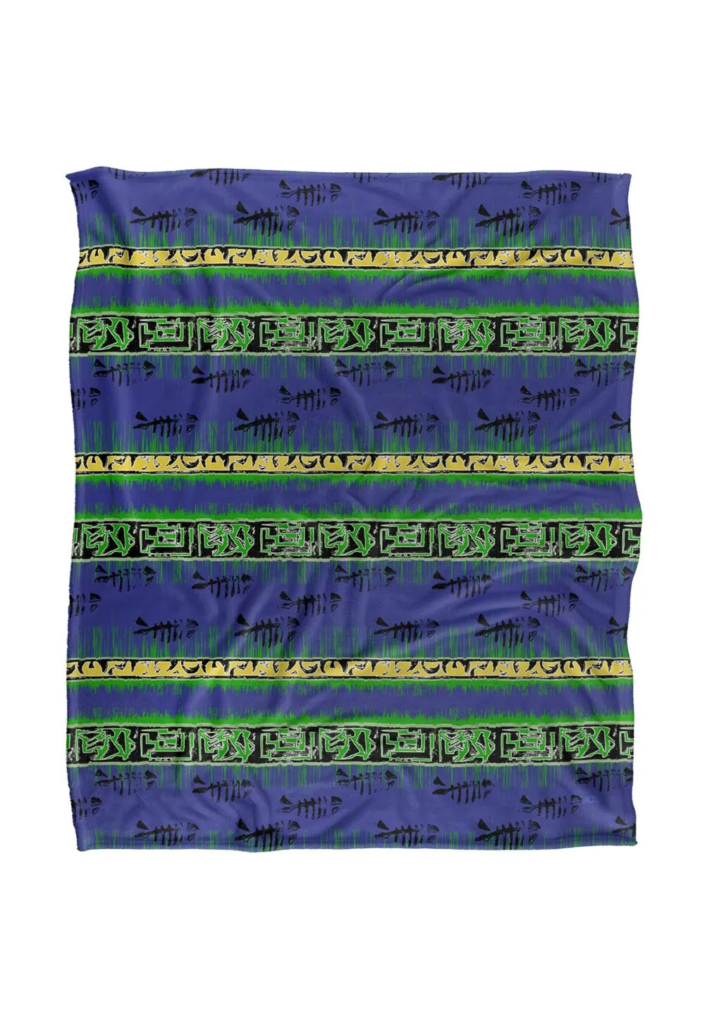 JQ Licensing Jl-Jp Tiki Tropical Blue Pattern Silky Touch Super Soft Throw Blanket 152 X 127 cm in White