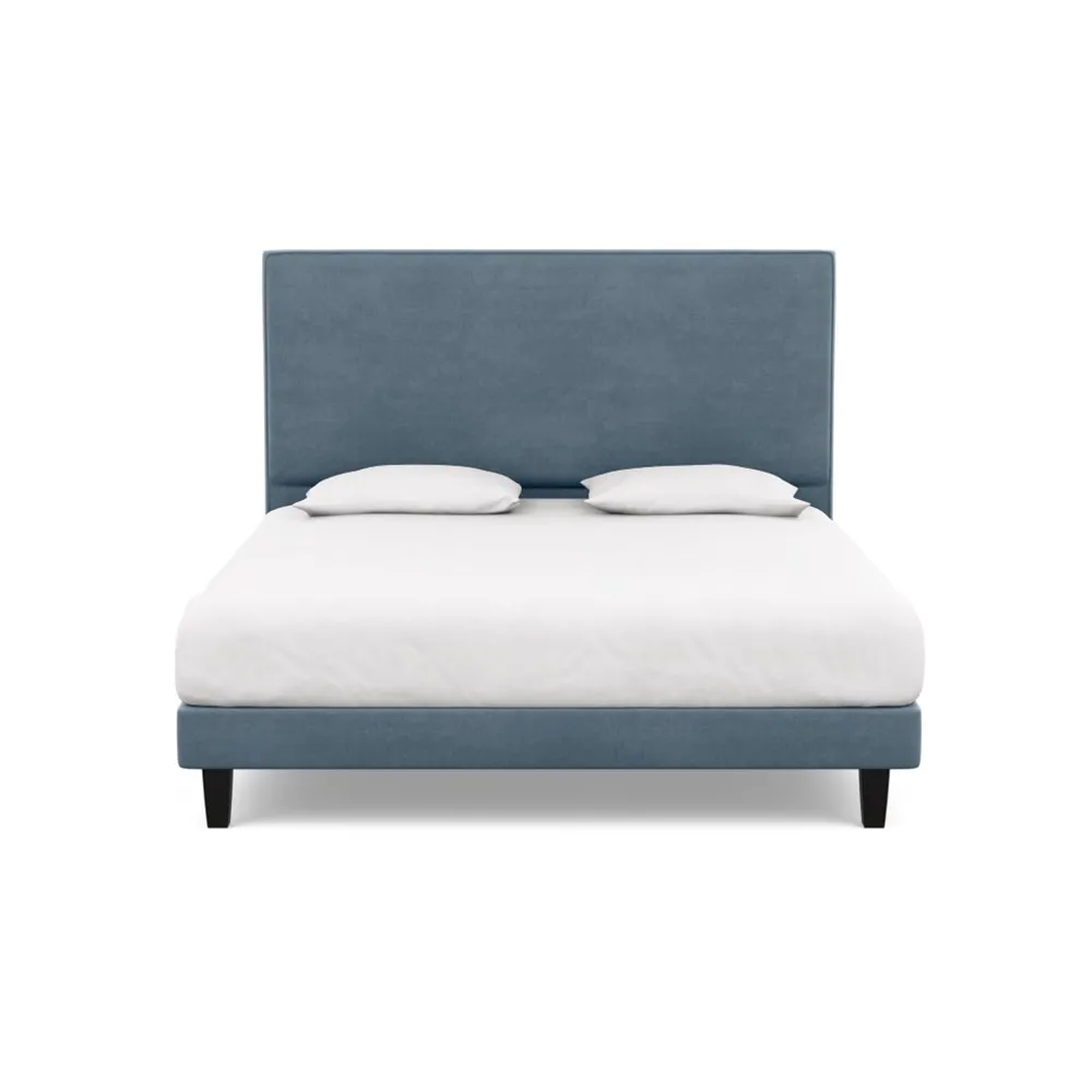 Heal's Shallow Divan Super King Capelo Linen-Cotton Mineral Dark Solid Wood Feet