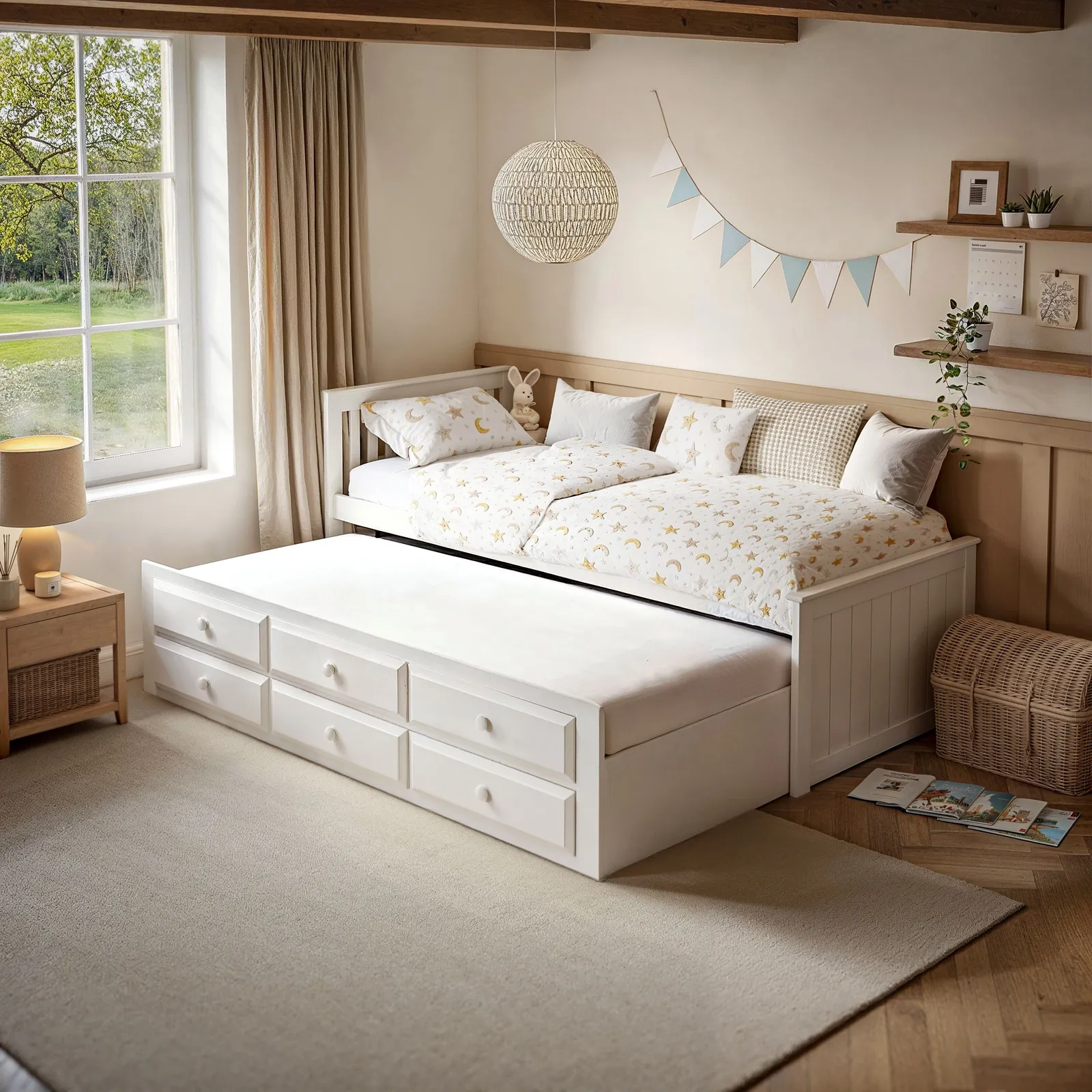 Flair Montana Captains Bed with Drawers in White 2