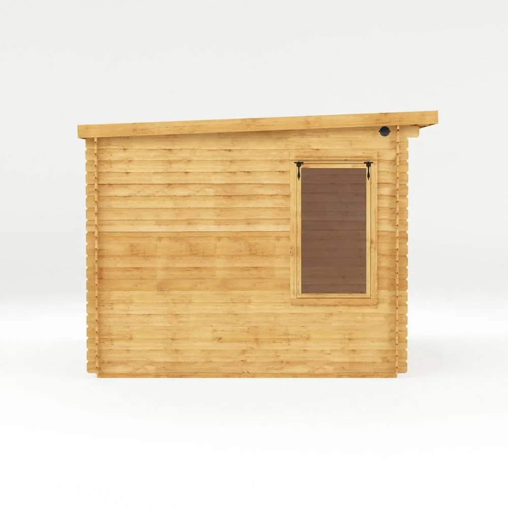 Mercia 3 x 3 m Pent Log Cabin - 19 mm - L332.6 x W302.4 x H249 cm - Brown in Light Tan 4