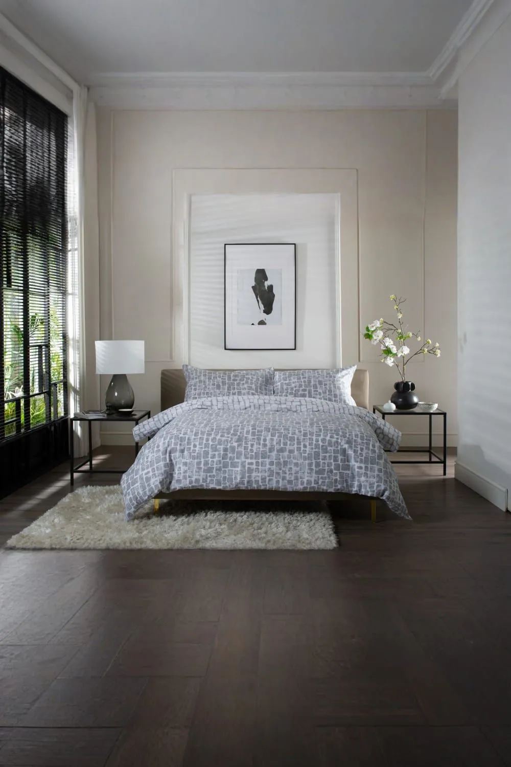 The Lyndon Company Tulle Extrasoft 100% Cotton Breathable Duvet Cover Set in Grey 1