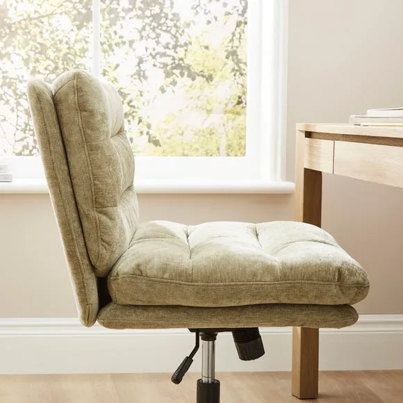 Bertha Chenille Wide Criss Cross Office Chair 5