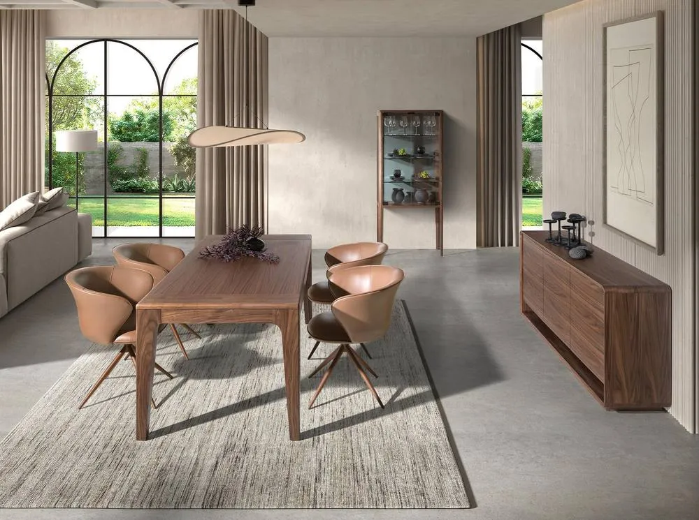 Angel Cerda Swivel Dining Chair in Camel Leatherette 4