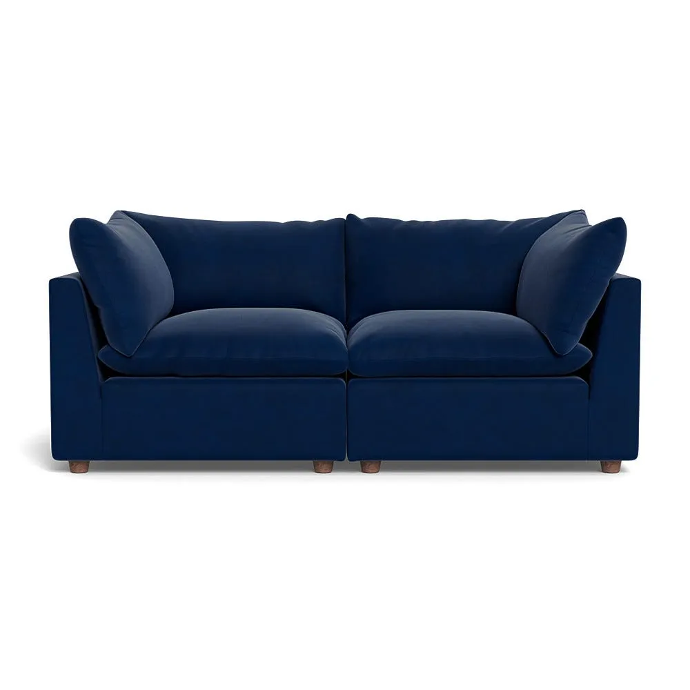 Heal's Astrid 3 Seater Sofa Velvet Midnight Walnut Stained Beech Feet 1