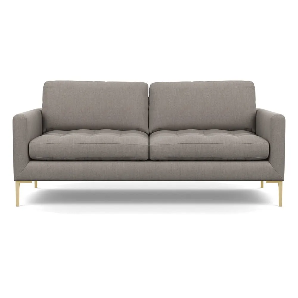 Heal's Eton 3 Seater Sofa Broad Weave Pebble Brass Feet 1