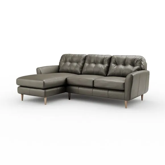Sven Classic Leather Large Corner Chaise Sofa 6