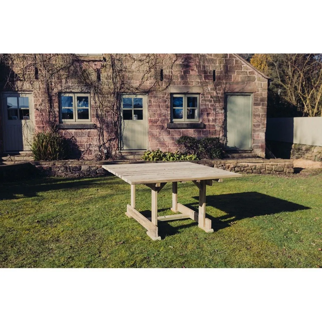 Churnet Valley Garden Furniture Ltd Ergo 8 Seater Square Table - Wood - Partially Assembled in Brown