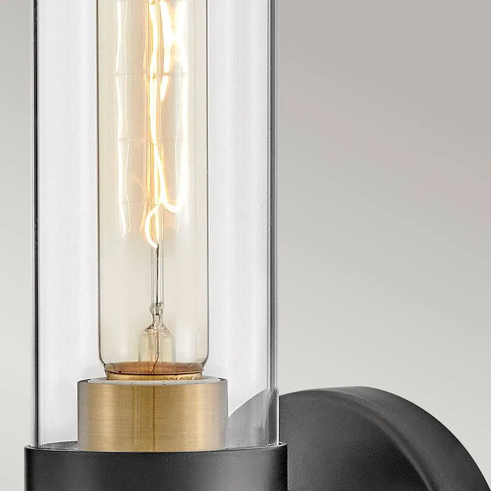 Netlighting Hinkley Ellison Bathroom Wall Lamp Black Heritage Brass IP44 1x E27 4