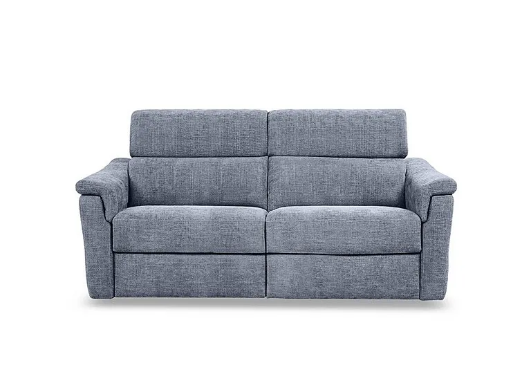 Bella 2 Seater Fabric Recliner Sofa with Headrests and Power Lumbar - Baby Blue