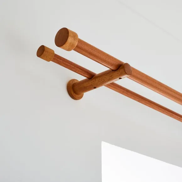 Trinity Double Layer Wood Curtain Pole 1