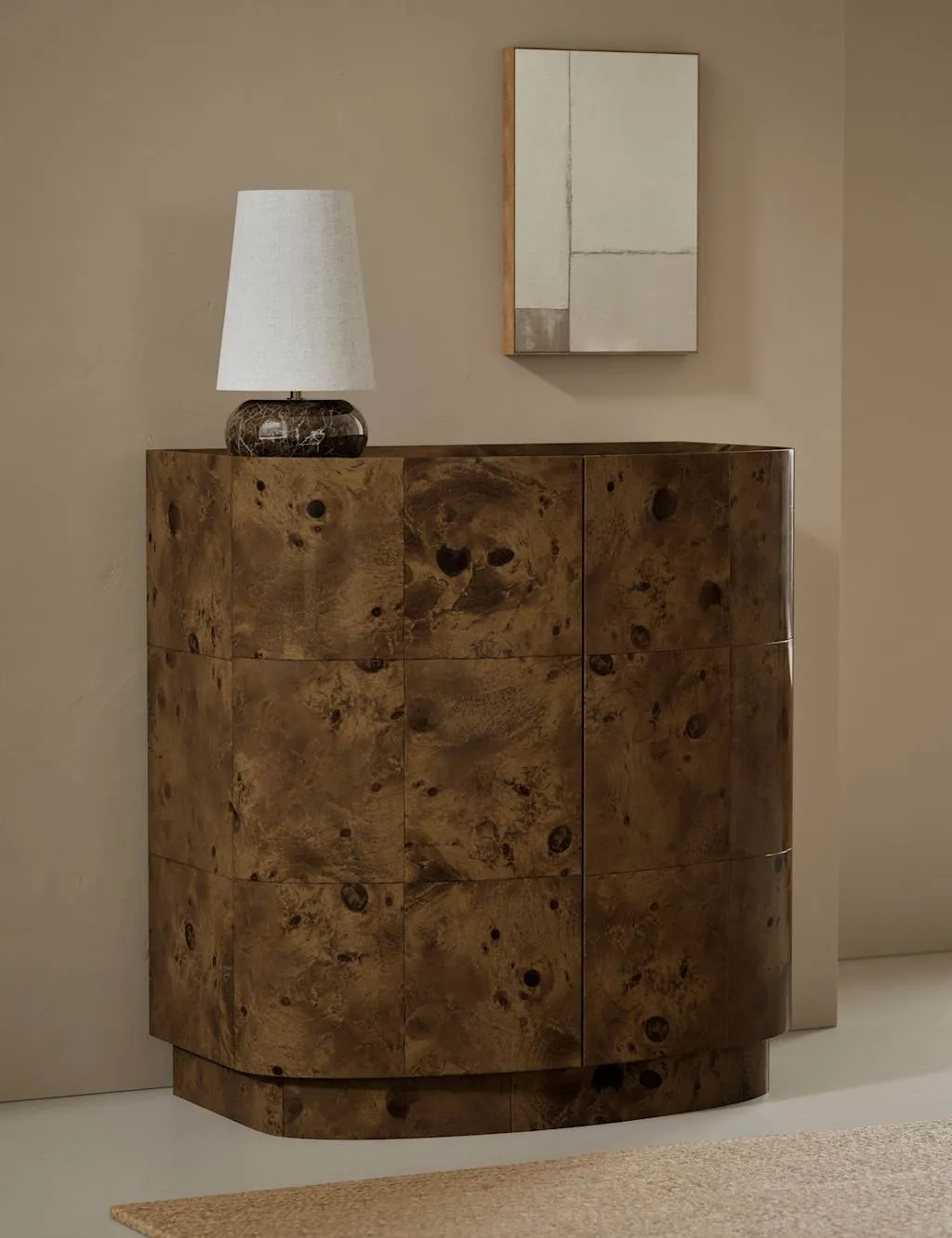 Gallery Direct Burl 2 Door Sideboard Natural Mix