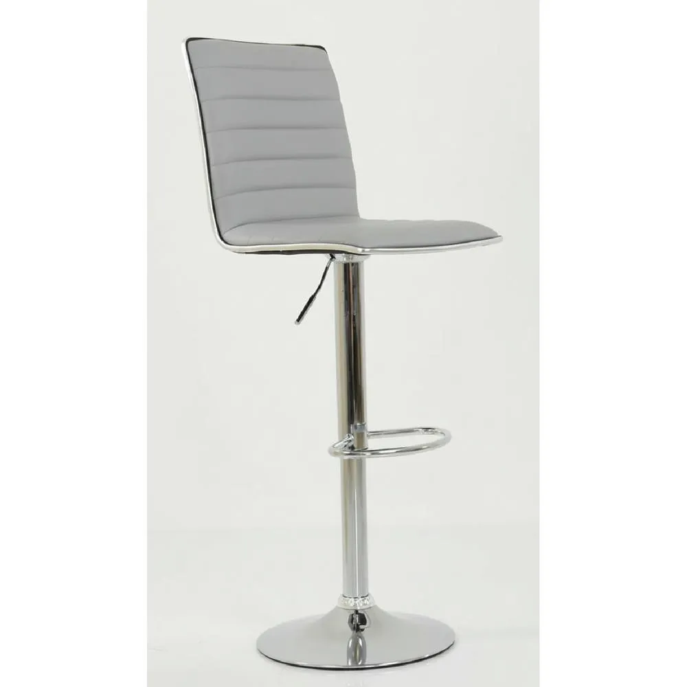 netfurniture Crispi Kitchen Breakfast Bar Stool Grey Padded Seat Adjustable Height 4