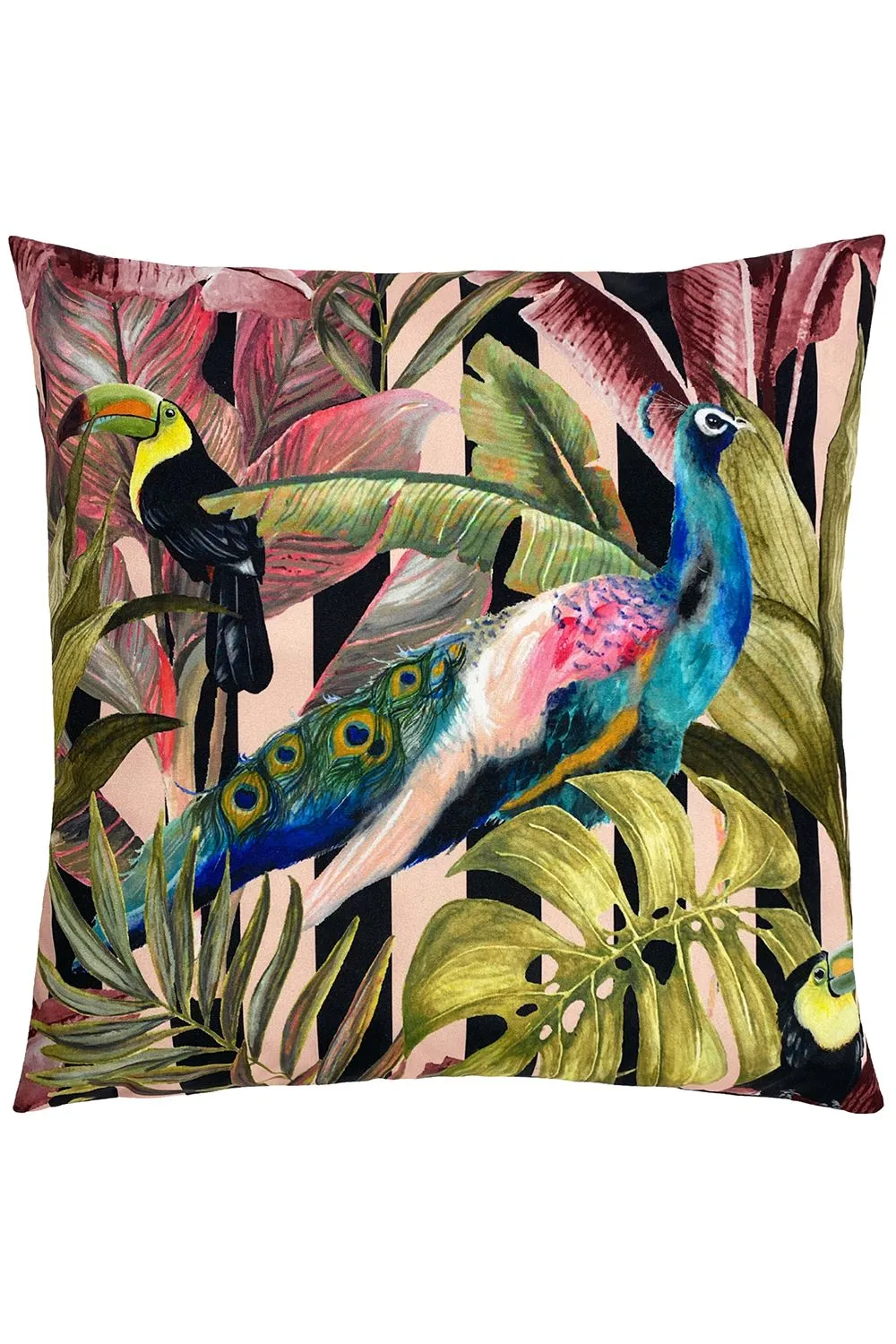 Evans Lichfield Toucan & Peacock Exotic Water & UV Resistant Outdoor Cushion
