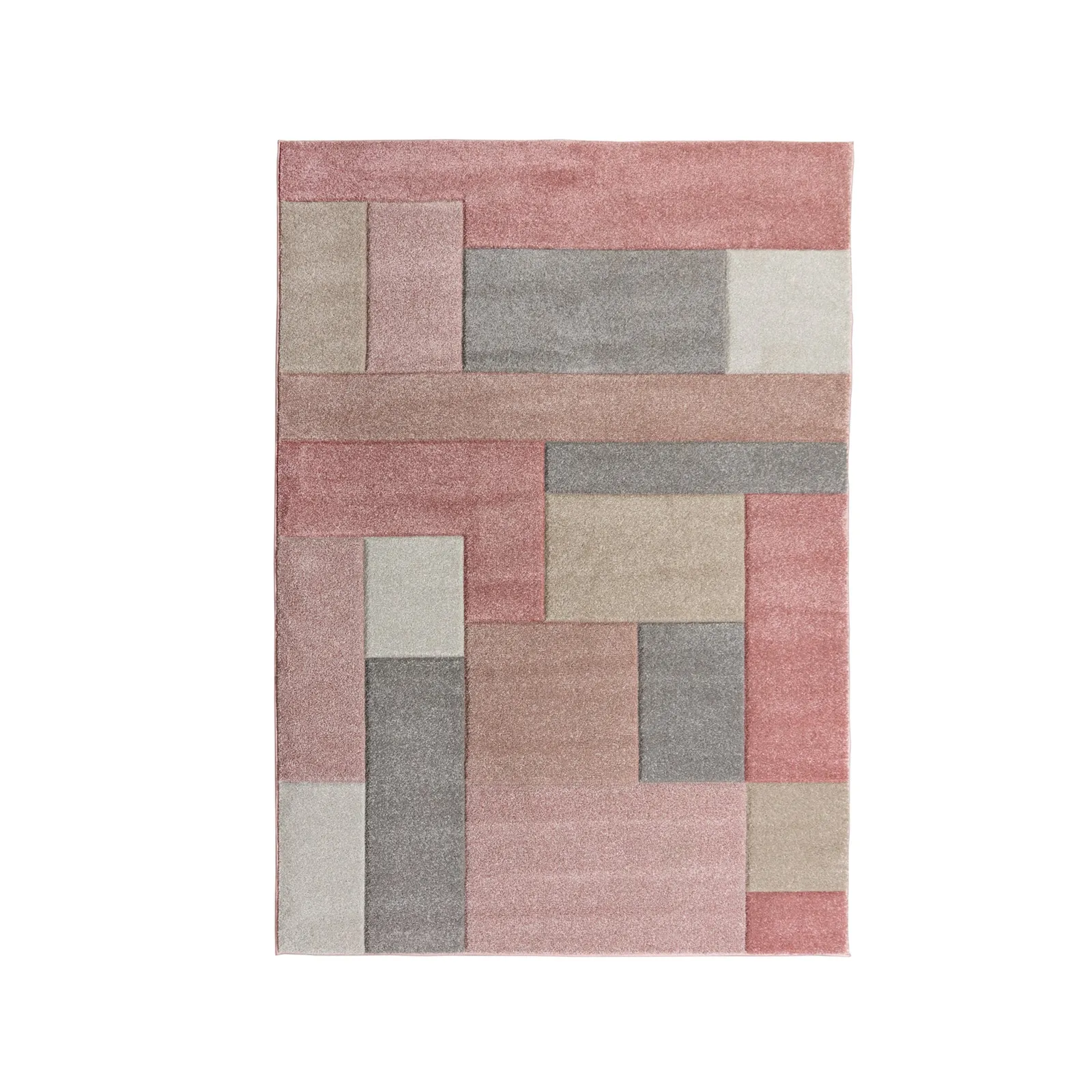 Cosmos Hand Carved Rug Pink, Grey and Brown