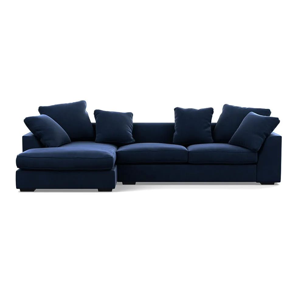 Heal's Cumulus LHF Corner Sofa Smart Velvet Dusk Black Feet 1